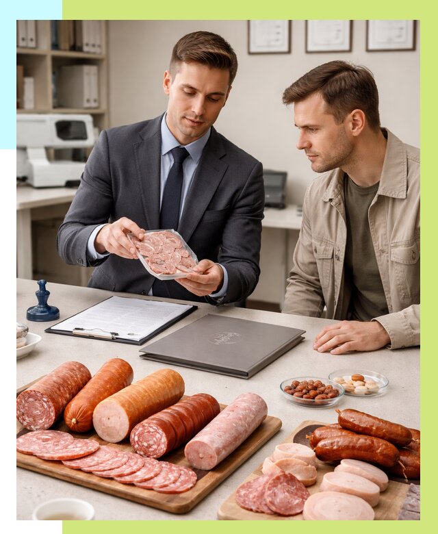 Сертификация колбасных изделий в Заинске от 7627 р. | Алешин-Знс