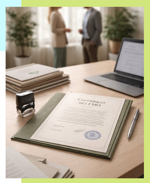 Сертификат без ГМО в Заинске от 7627 р. оформить срочно Алешин-Знс